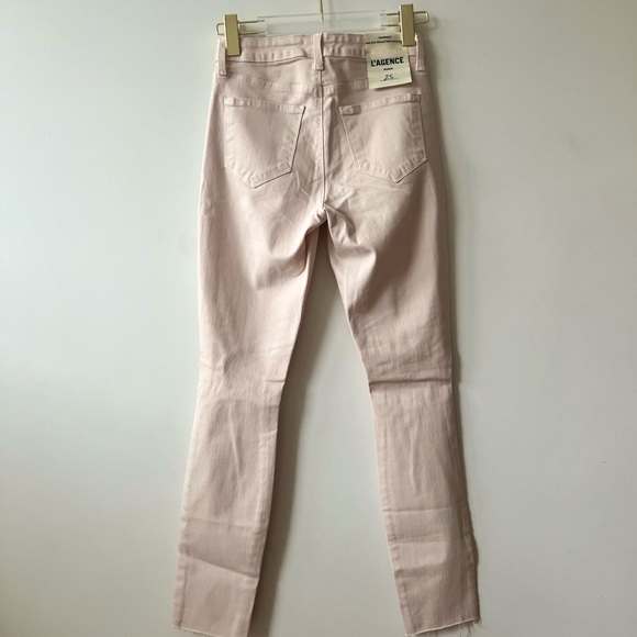 NWT L’AGENCE Margot High Rise Skinny Jeans In Quartz/Light Pink Destruct… - Picture 8 of 8